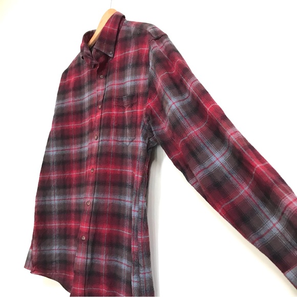 Pendleton Mason Plaid 100% Cotton Button Up Flannel (L) - Picture 7 of 8